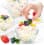 Fruit salad with ice cream and decoration